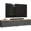 TV-Lowboard in Grau und Eiche mit 2 Lowboards, f¨¹r Fernseher bis 75 Zoll, 240 ¡Á