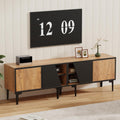 TV-Lowboard im Landhausstil mit 4 T¨¹ren und offenen Regalf?chern f¨¹r Fernseher bis 65 Zo