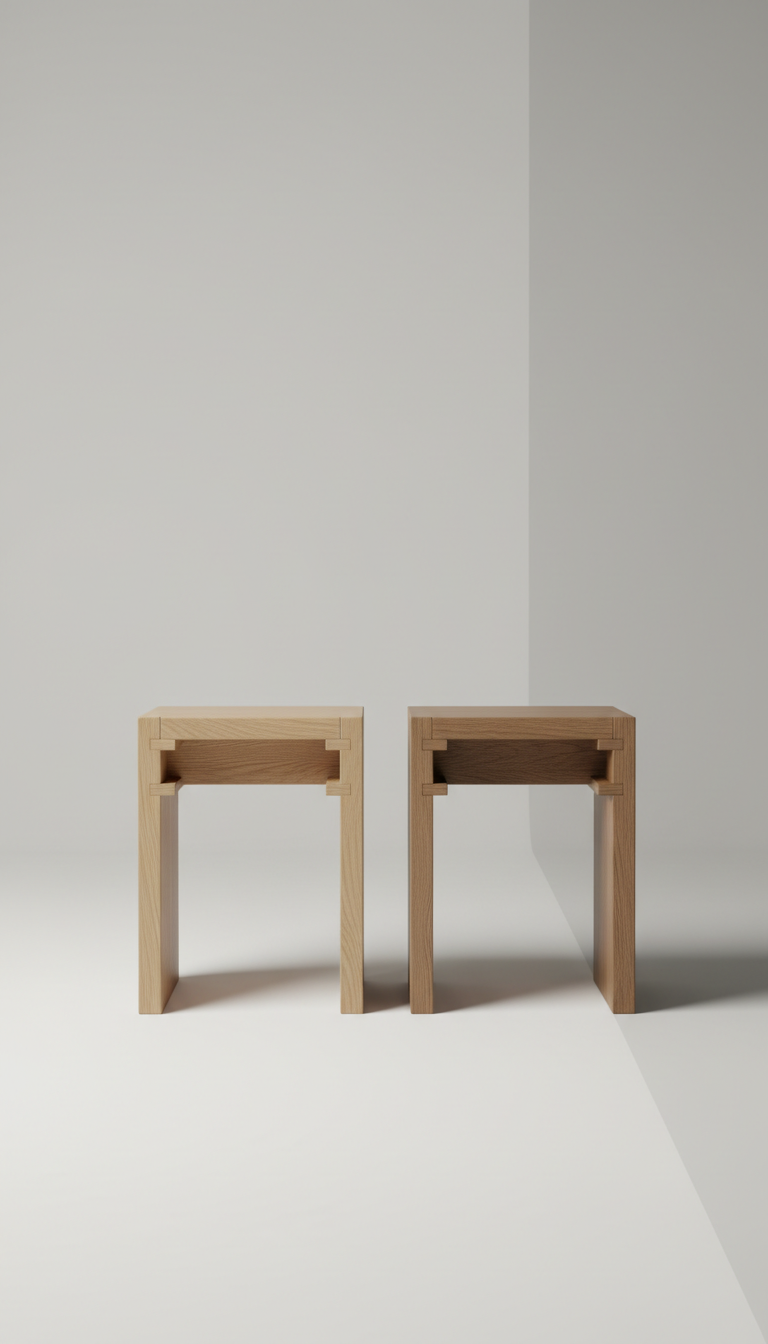 Minimalistischer Beistelltisch aus Eiche